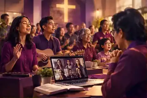 Jemaat lintas generasi bersekutu dalam ibadah dengan kehadiran digital